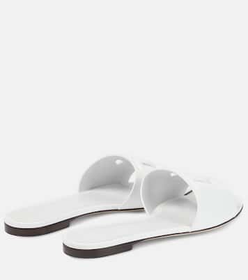 Logo cutout leather slides | Dolce&Gabbana