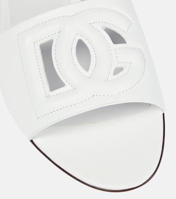 Logo cutout leather slides | Dolce&Gabbana