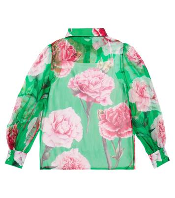 Floral silk chiffon shirt | Dolce&Gabbana Kids