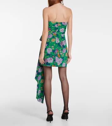 Robe bustier en soie à fleurs | Alessandra Rich