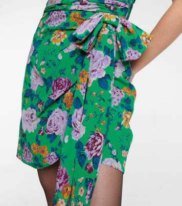 Robe bustier en soie à fleurs | Alessandra Rich