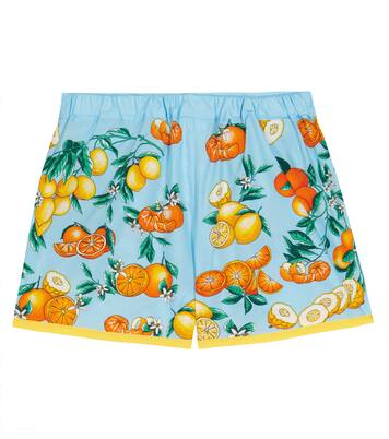 Printed cotton poplin shorts | Dolce&Gabbana Kids