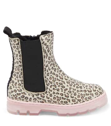 Leopard-print leather boots | Marc Jacobs Kids