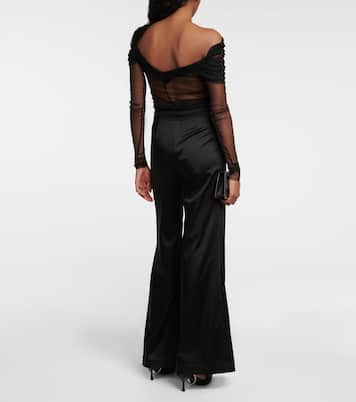Sheer off-the-shoulder silk top | Christopher Esber