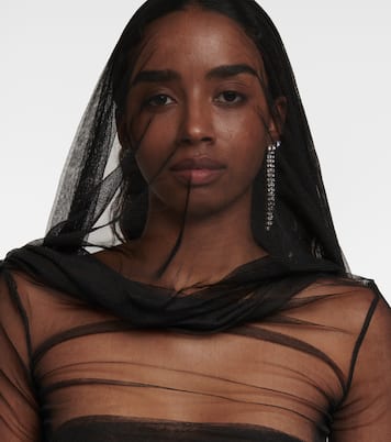 Sheer off-the-shoulder silk top | Christopher Esber