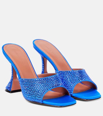 Pantoletten Lupita aus Satin mit Kristallen | Amina Muaddi