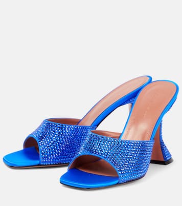 Pantoletten Lupita aus Satin mit Kristallen | Amina Muaddi