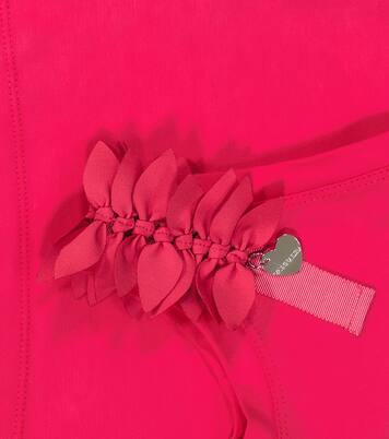 Bow-embellished cotton-blend tank top | Monnalisa