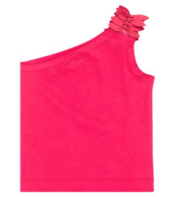 Bow-embellished cotton-blend tank top | Monnalisa