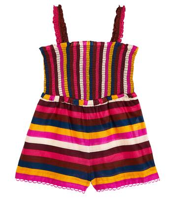 Ginger Shirred striped cotton dress | Zimmermann Kids