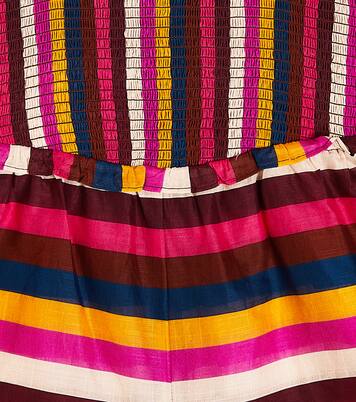 Ginger Shirred striped cotton dress | Zimmermann Kids