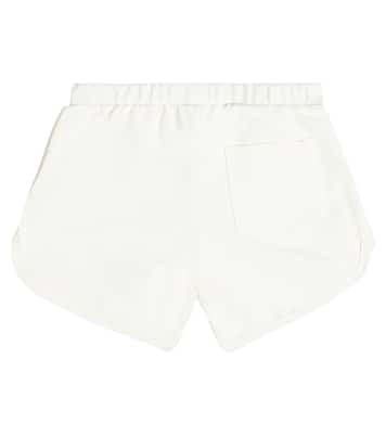 Logo cotton fleece shorts | Versace Kids