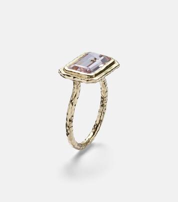 Anillo Elbow Beach de oro de 18 ct con morganita | Octavia Elizabeth
