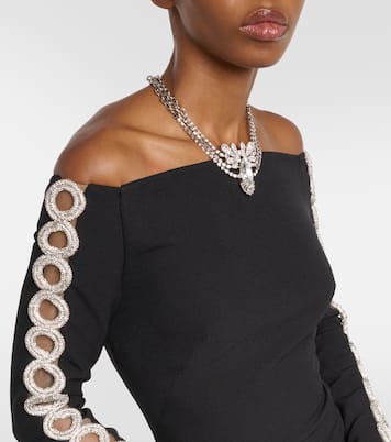 Abito lungo Maimie in crêpe con cristalli | Safiyaa