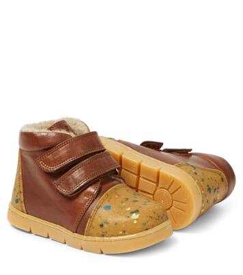 Shearling-lined leather sneakers | Petit Nord