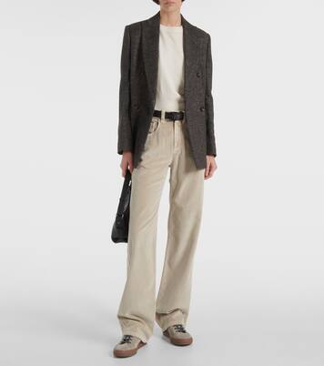 Gerade Mid-Rise-Hose aus Baumwollsamt | Brunello Cucinelli