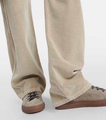 Gerade Mid-Rise-Hose aus Baumwollsamt | Brunello Cucinelli