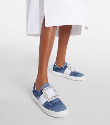 Verzierte Sneakers Very Vivier aus Denim | Roger Vivier