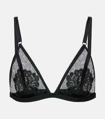 Lace-trimmed mesh bra top | Dolce&Gabbana