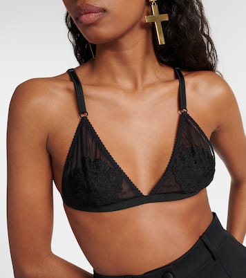 Lace-trimmed mesh bra top | Dolce&Gabbana