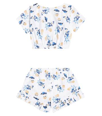 Printed cotton top and shorts set | Monnalisa