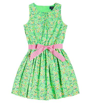 Bow-detail floral cotton poplin dress | Polo Ralph Lauren Kids