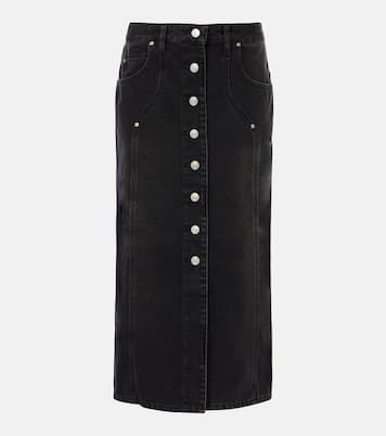 Vandy high-rise denim midi skirt | Marant Etoile