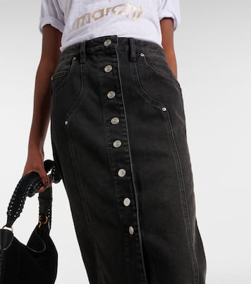 Vandy high-rise denim midi skirt | Marant Etoile