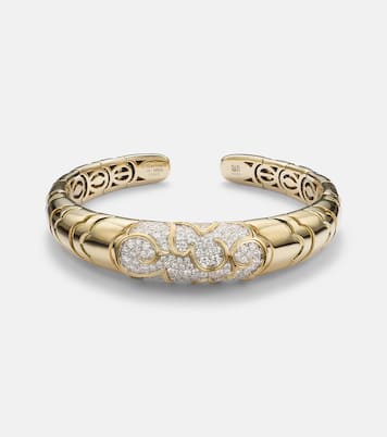 Onda 18kt gold bangle with diamonds | Marina B