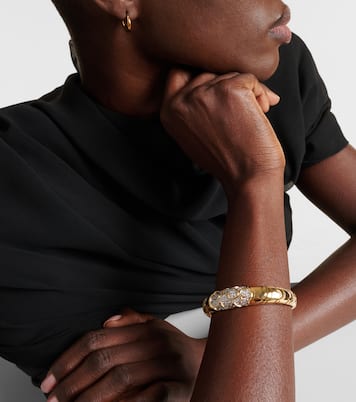 Onda 18kt gold bangle with diamonds | Marina B