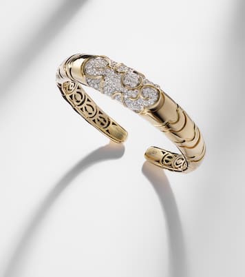 Onda 18kt gold bangle with diamonds | Marina B