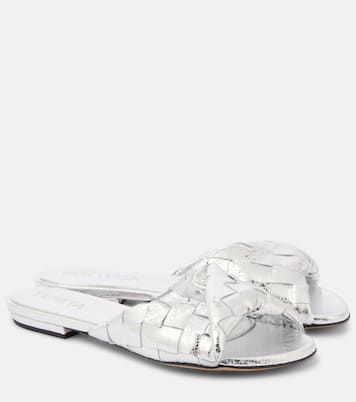 Blink Intrecciato metallic leather mules | Bottega Veneta