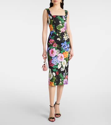 Floral cotton-blend midi dress | Dolce&Gabbana