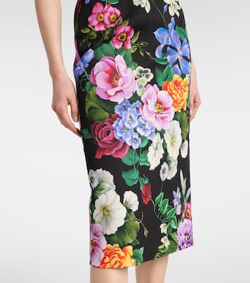 Floral cotton-blend midi dress | Dolce&Gabbana