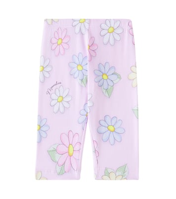 Baby floral cotton-blend leggings | Monnalisa