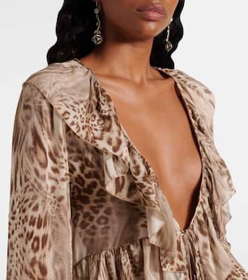 Bedrucktes Top aus Chiffon | Blumarine