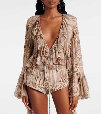 Bedrucktes Top aus Chiffon | Blumarine