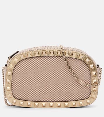 Rockstud VLogo Mini canvas shoulder bag | Valentino Garavani