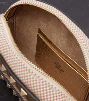 Rockstud VLogo Mini canvas shoulder bag | Valentino Garavani