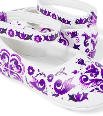 Baby Majolica leather ballet flats | Dolce&Gabbana Kids