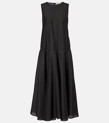 Rita gathered cotton and silk midi dress | Asceno