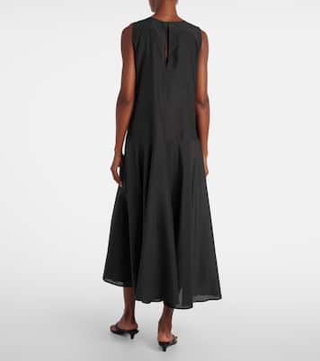 Rita gathered cotton and silk midi dress | Asceno