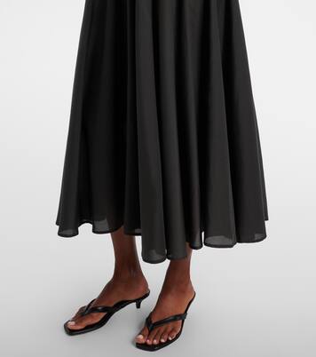 Rita gathered cotton and silk midi dress | Asceno