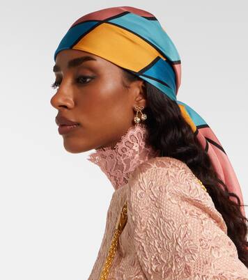 Rhombelle checked silk scarf | Valentino