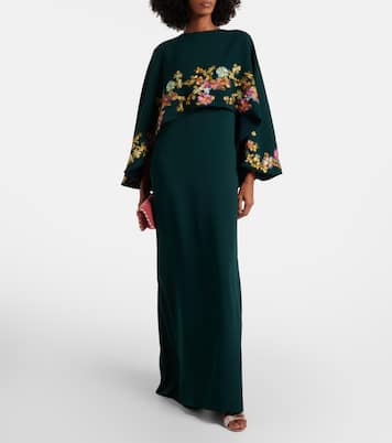 Verzierte Robe aus Crêpe | Costarellos