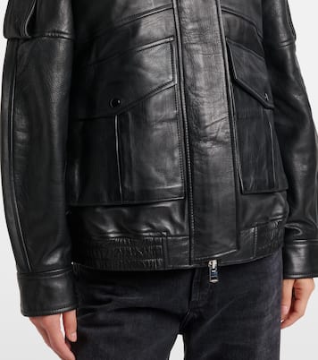 Oversize-Lederjacke Avril mit Shearling | Agolde