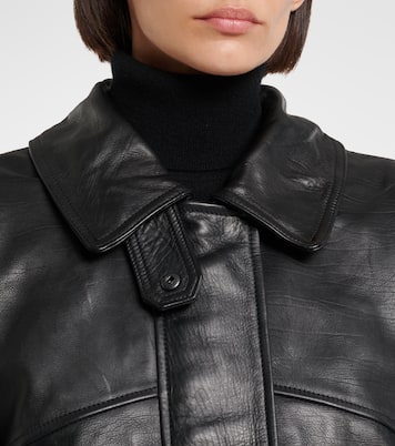 Oversize-Lederjacke Avril mit Shearling | Agolde