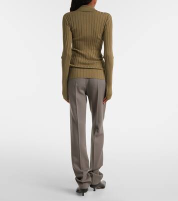 Ribbed-knit wool polo shirt  | Calvin Klein Collection