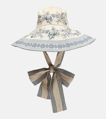 Villa Romantica printed linen sun hat | Alémais
