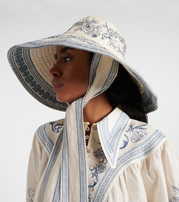Villa Romantica printed linen sun hat | Alémais
